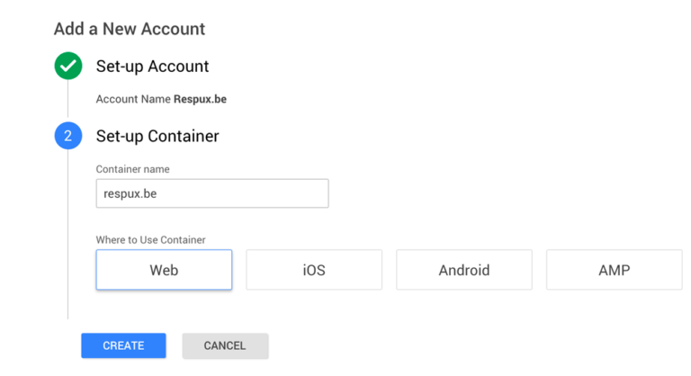 Google Tag Manager container maken